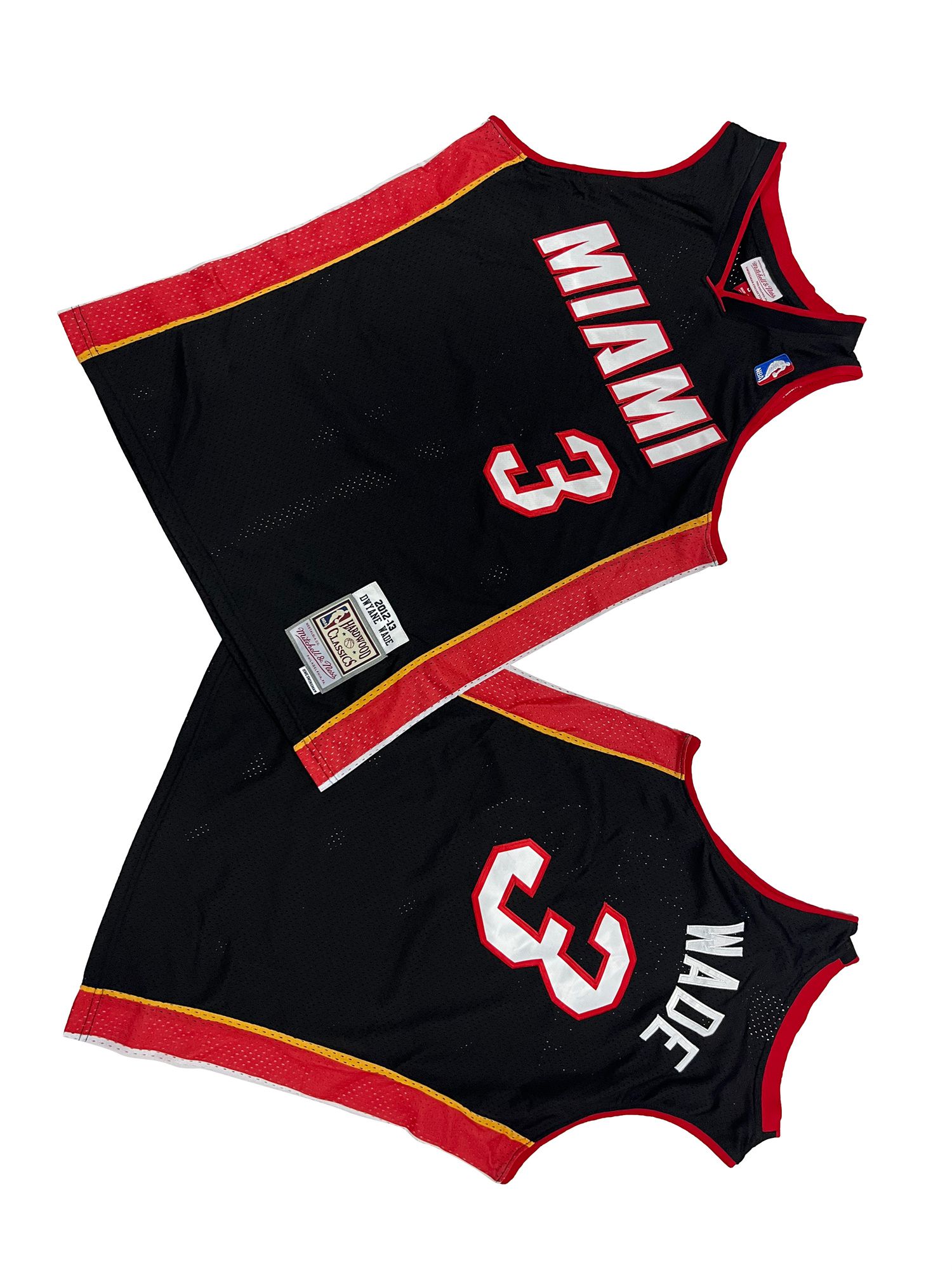 Men Miami Heat #3 Wade Black Throwback NBA Jersey->miami heat->NBA Jersey